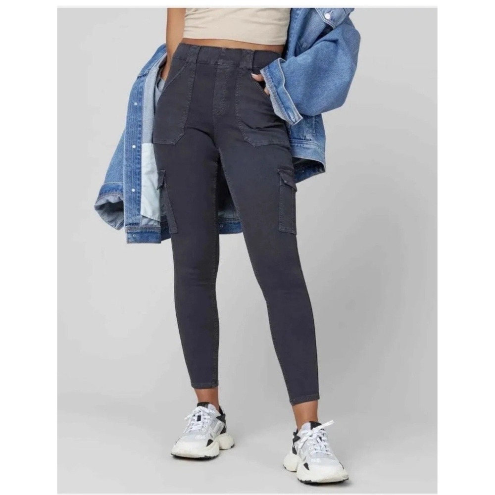 Spanx Cargo Skinny Pants XS Black Stretch Twill High Rise – NWT